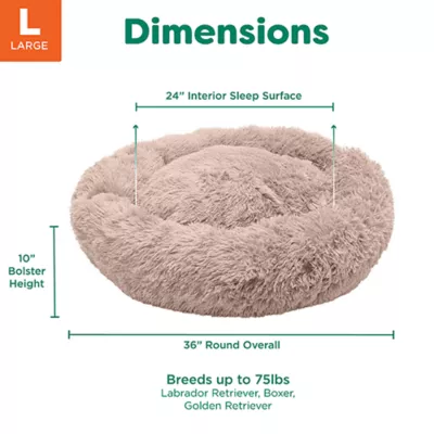 Product FurHaven Calming Cuddler Donut Pet Bed - Taupe 36"