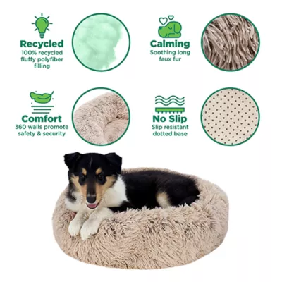 Product FurHaven Calming Cuddler Donut Pet Bed - Taupe 36"