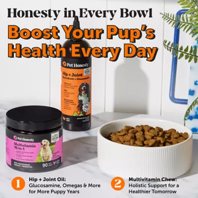 Product Pet Honesty's Hip + Joint Bone Broth + Glucosamine Oil For Dog 12 Fl Oz