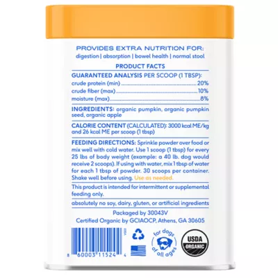 Product Native Pet Organic Pumpkin Fiber Powder Digestive Supplement for Dogs