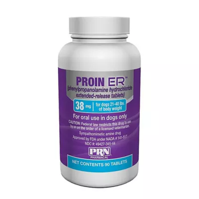 Product Proin ER Extended-Release Tablets for Dogs - 38 mg, Blue Bottle
