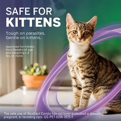 Product NexGard COMBO Topical Solution for Cats - 5.6-16.5 lbs, Yellow Box