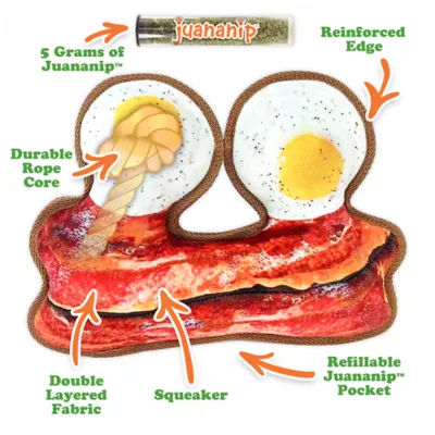 Product Doggijuana® Tuffer Chewer Refillable Eggs and Bacon Dog Toy