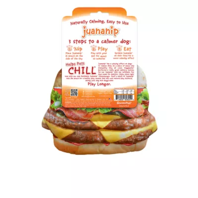Product Doggijuana® Get The Munchies Refillable Cheeseburger Dog Toy