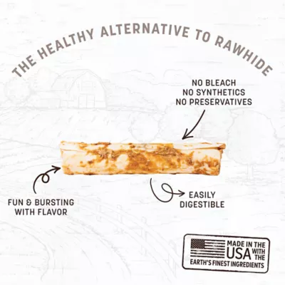Product Earth Animals No Hide Medium Roll Rawhide Alternative- 2 Count 4.2 OZ
