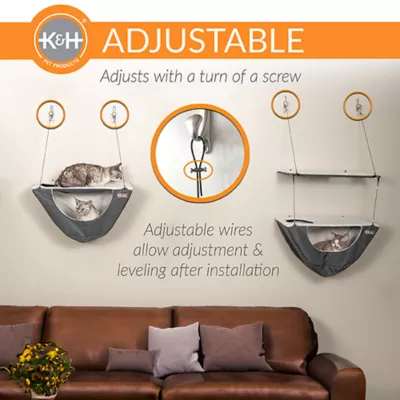 Product K&H Pet Products Wall Mount Cat Shelf + Cat Hammock
