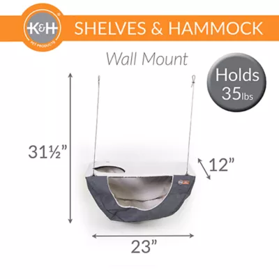 Product K&H Pet Products Wall Mount Cat Shelf + Cat Hammock