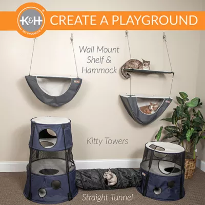 Product K&H Pet Products Wall Mount Cat Shelf + Cat Hammock
