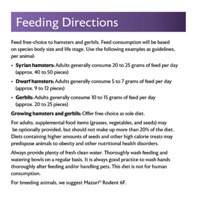 Product Mazuri Hamster & Gerbil Diet