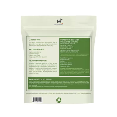 Product McLovin's Pet Premium Dog Treats - Freeze-Dried Raw, Beef Liver