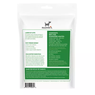 Product McLovin's Pet Premium Dog Meal Topper - Freeze-Dried Raw, Beef Liver