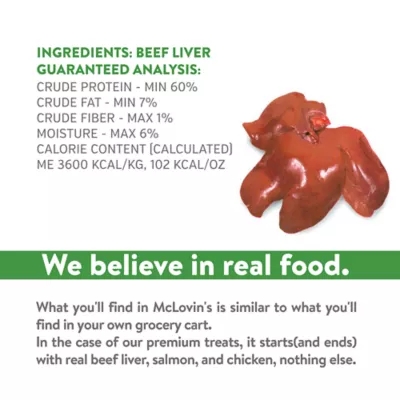 Product McLovin's Pet Premium Dog Meal Topper - Freeze-Dried Raw, Beef Liver