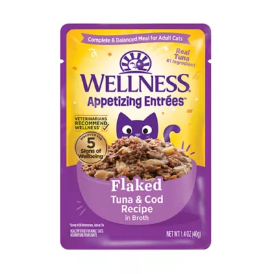 Product Wellness® Appetizing Entrees Adult Cat Wet Food - Grain Free, Flaked in Broth, 1.4 Oz