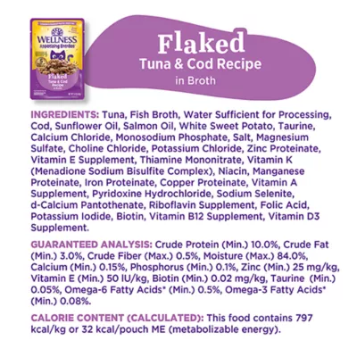 Product Wellness® Appetizing Entrees Adult Cat Wet Food - Grain Free, Flaked in Broth, 1.4 Oz