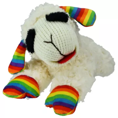 Product Multipet Lamb Chop Rainbow Pattern Squeaky Dog Toy