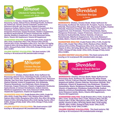 Product Wellness® Appetizing Entrees Adult Cat Wet Food - Shredded & Mousse, Variety Pack, 8 Ct, 11.2 oz