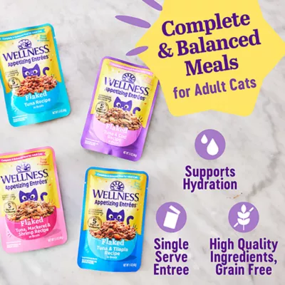 Product Wellness® Appetizing Entrees Adult Cat Wet Food - Flaked Favorites, Variety Pack, 8 Ct, 11.2 Oz