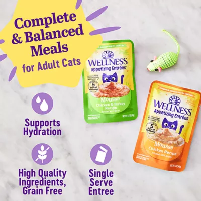 Product Wellness® Appetizing Entrees Adult Cat Wet Food - Grain Free, Mousse, 1.4 Oz