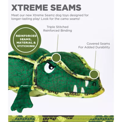 Product Outward Hound Xtreme Seamz Alligator Squeaky Plush Dog Toy