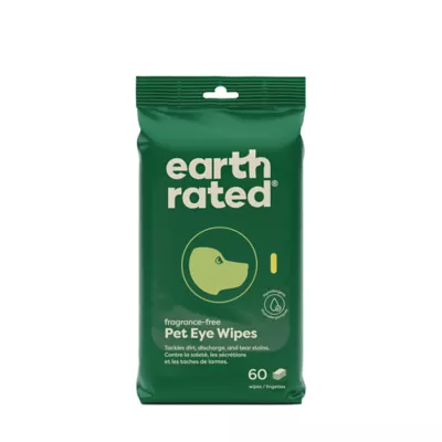Product Earth Rated Hypoallergenic Eye Wipes For Dogs and Cats, Fragrance-Free,  60 Count