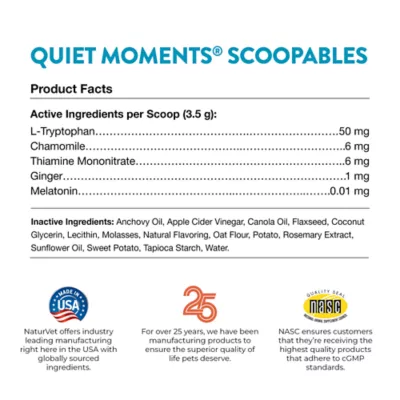 Product NaturVet Scoopables Quiet Moments Calming Aid Chews for Cats