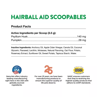 Product NaturVet Scoopables Hairball Aid Chews for Cats