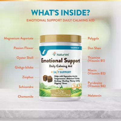 Product NaturVet Emotional Support Calming Aid Soft Chews for Dogs