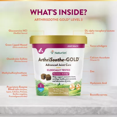 Product NaturVet Advanced Care ArthriSoothe-GOLD Soft Chews Joint Supplement for Cats & Dogs