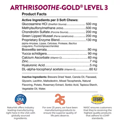 Product NaturVet Advanced Care ArthriSoothe-GOLD Soft Chews Joint Supplement for Cats & Dogs