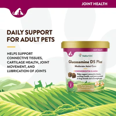 Product NaturVet Moderate Joint Care Glucosamine DS Plus Soft Chews Joint Supplement for Cats & Dogs