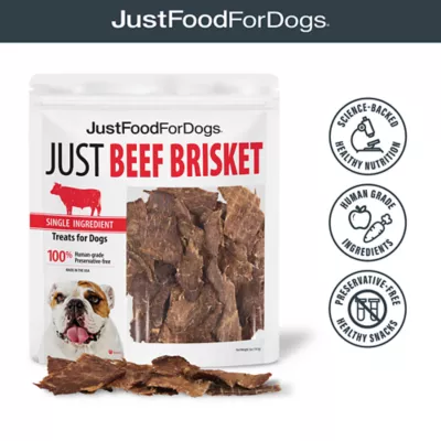 Product JustFoodForDogs Just Beef Brisket Single Ingredient Beef Brisket All Life Stages Dog Treats