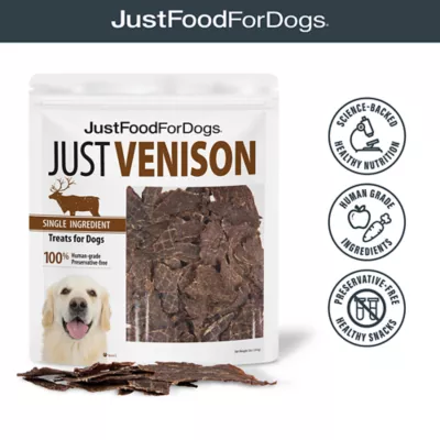 Product JustFoodForDogs Just Venison Single Ingredient All Life Stages Dog Treats