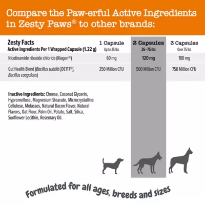 Product Zesty Paws Healthy Aging NAD+ Precursor Cellular Energy Brain & Heart Supplement for Dogs