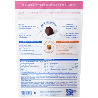 Product Native Pet Skin & Coat Chews with Omega-3 Skin & Coat Supplement for Dogs