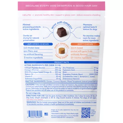 Product Native Pet Skin & Coat Chews with Omega-3 Skin & Coat Supplement for Dogs