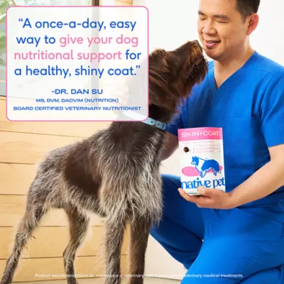 Product Native Pet Skin & Coat Chews with Omega-3 Skin & Coat Supplement for Dogs