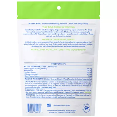 Product Native Pet Relief Chicken Soft Chew To Support Joint Tenderness Dog Supplement