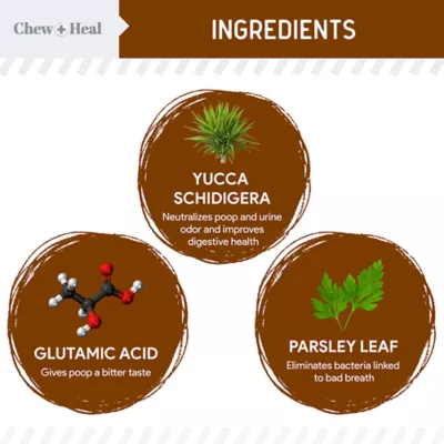 Product Chew + Heal Stop The Poo Soft Chew Coprophagia & Digestive Supplement for Dogs