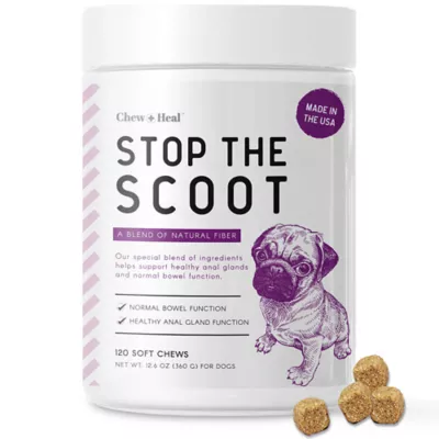 Product Chew + Heal Stop The Scoot Anal Gland Support & Bowel Function Supplement for Dogs