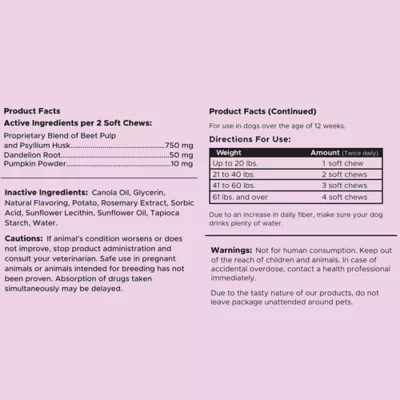 Product Chew + Heal Stop The Scoot Anal Gland Support & Bowel Function Supplement for Dogs