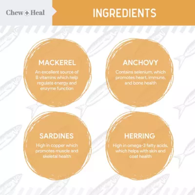 Product Chew + Heal Wild-Caught Omega-3 Skin & Coat Softgels for Dogs