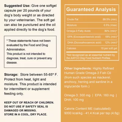 Product Chew + Heal Wild-Caught Omega-3 Skin & Coat Softgels for Dogs