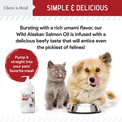 Product Chew + Heal Wild Alaskan Beef-Flavored Salmon Oil Skin & Coat Supplement for Dogs & Cats