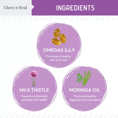 Product Chew + Heal Milk Thistle Moringa Oil & Salmon Oil Liver Support Tincture for Dogs