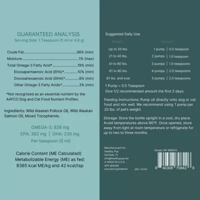 Product Healthy Pup Wild-Caught Alaskan Fish Oil Blend Skin & Coat Liquid Supplement for Dogs