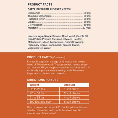 Product Chew + Heal Anxiety + Stress Calming Supplement Soft Chews for Dogs