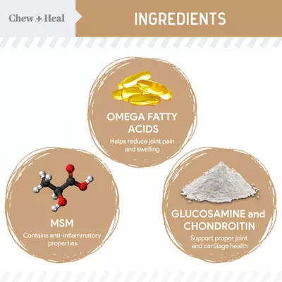 Product Chew + Heal Senior Hip + Joint Supplement Peanut Butter Flavor Soft Chews for Dogs