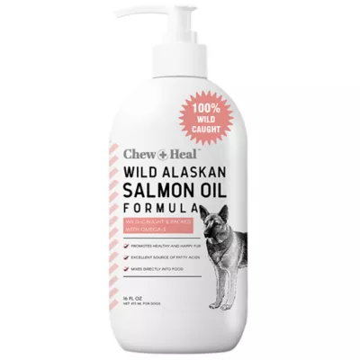 Product Chew + Heal Wild Alaskan Omega Salmon Oil Formula Skin & Coat Liquid Supplement for Dogs, 16-fl oz