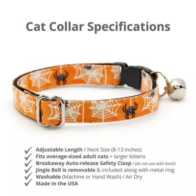 Product Made By Cleo® Spooky Spiderwebs Cat Collar