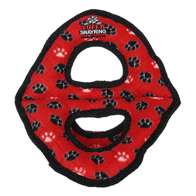 Product TUFFY® Ultimate 3-Way Ring Red Paw Dog Toy